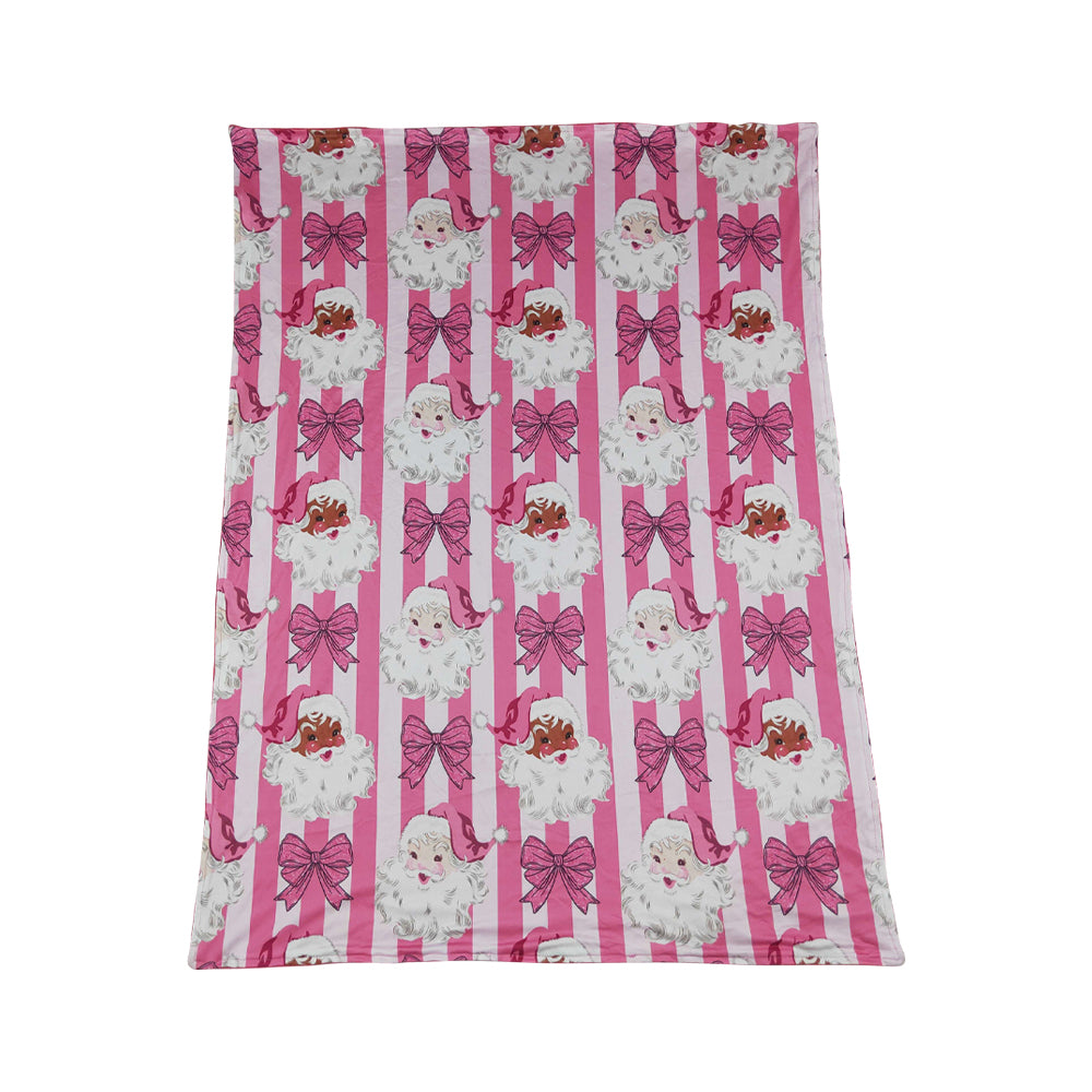 Christmas Pink Santa Print kids Blanket BL0255