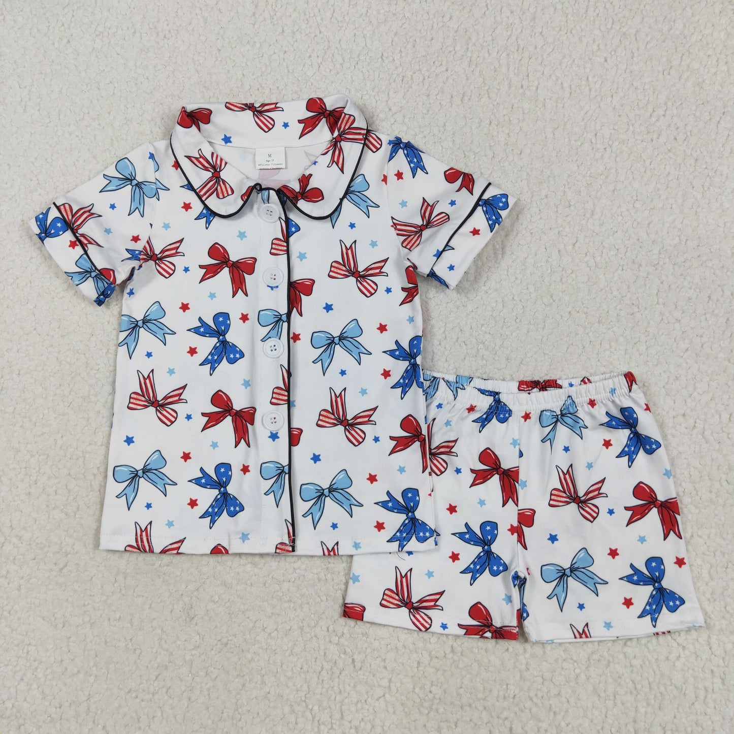 Colorful bows Button Pajamas