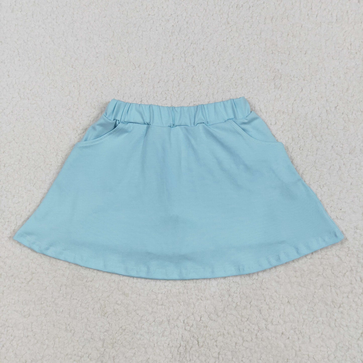 Blue solid print short yoga skirt