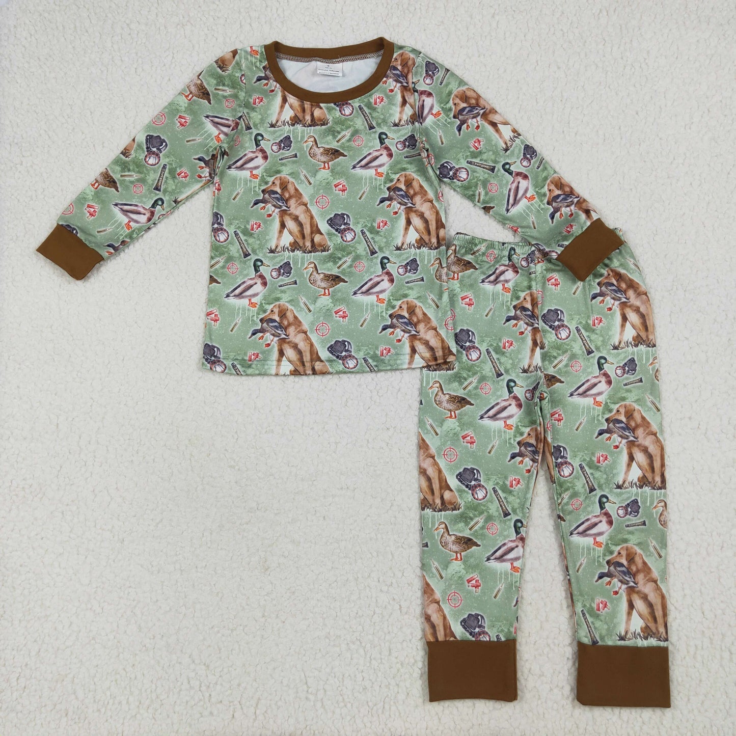 green dog Duck Print long sleeve Paj BLP1070
