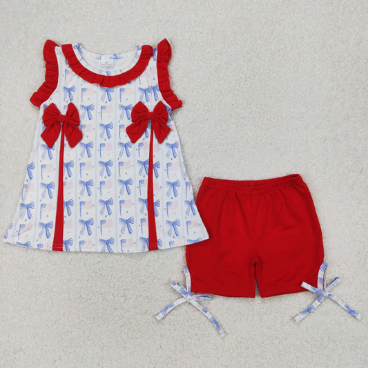 4th of july bows Girls Set GSSO2373