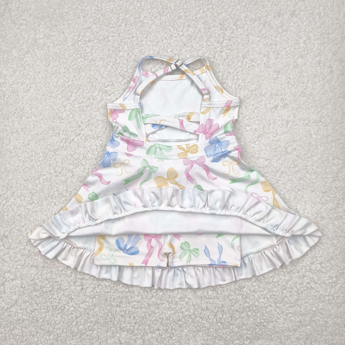 colorful bows yoga sleeveless print girl set