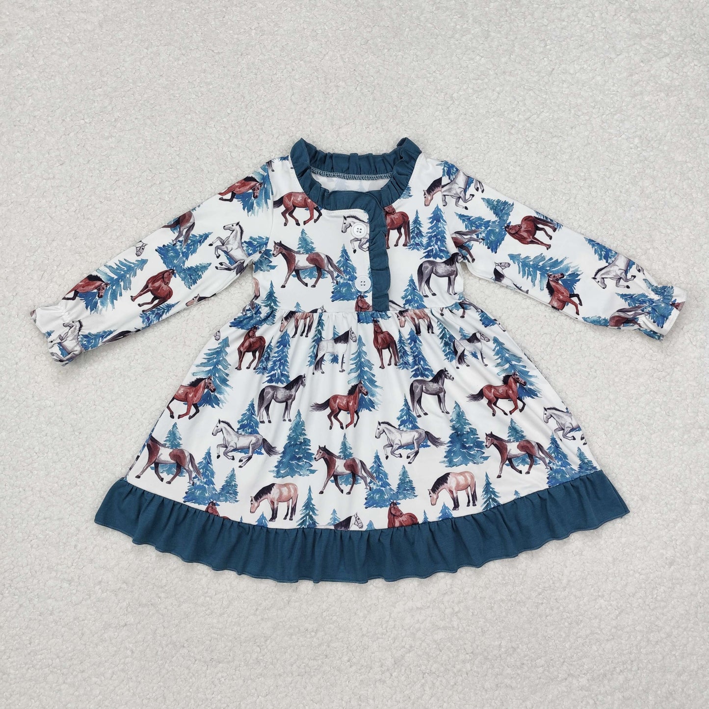 horse Print long sleeve Dress