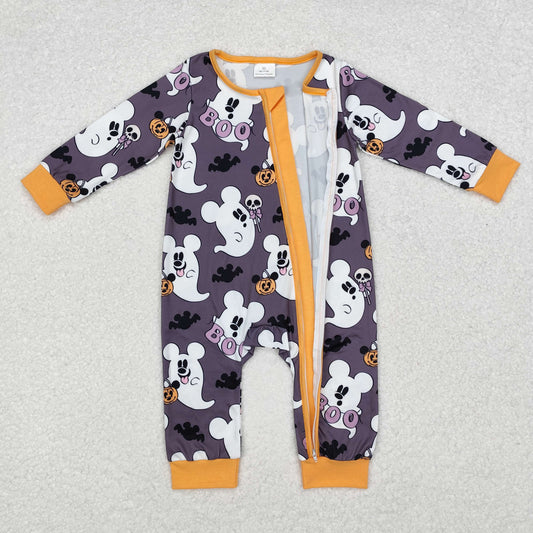 Halloween cute Ghost Print Baby Romper With zipper