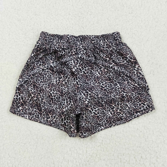 Brown leopard Kids yoga Short