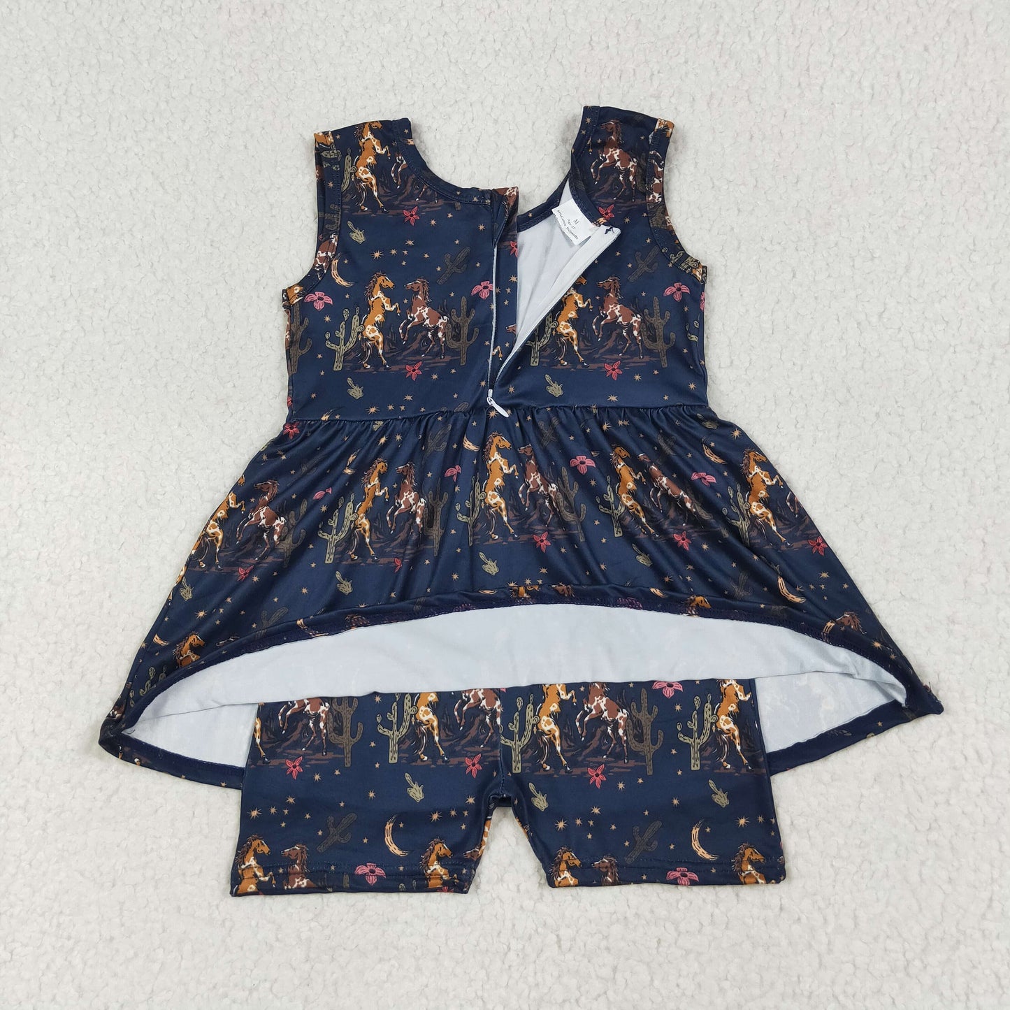 horse cactus navy print Baby Romper SR3071