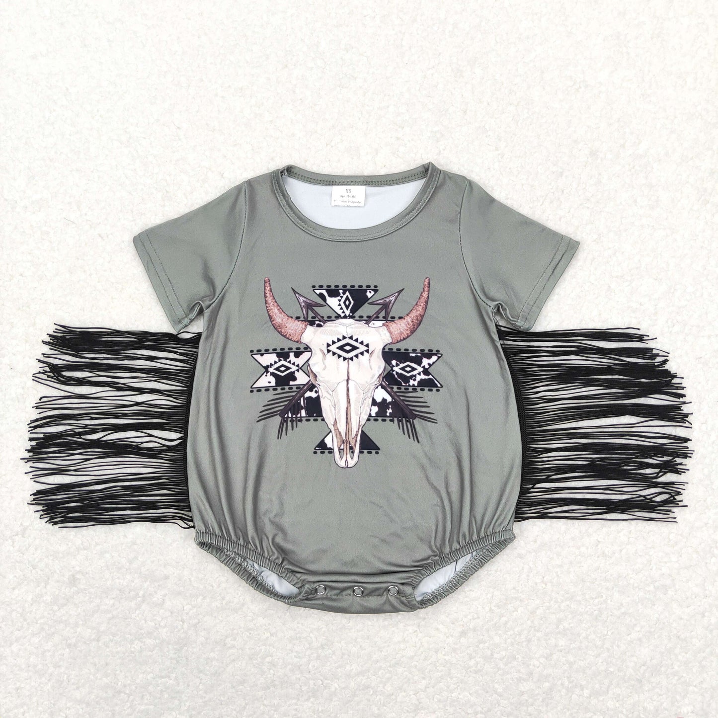 Cow Print with tassel Baby Romper