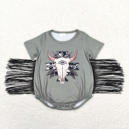 Cow Print with tassel Baby Romper