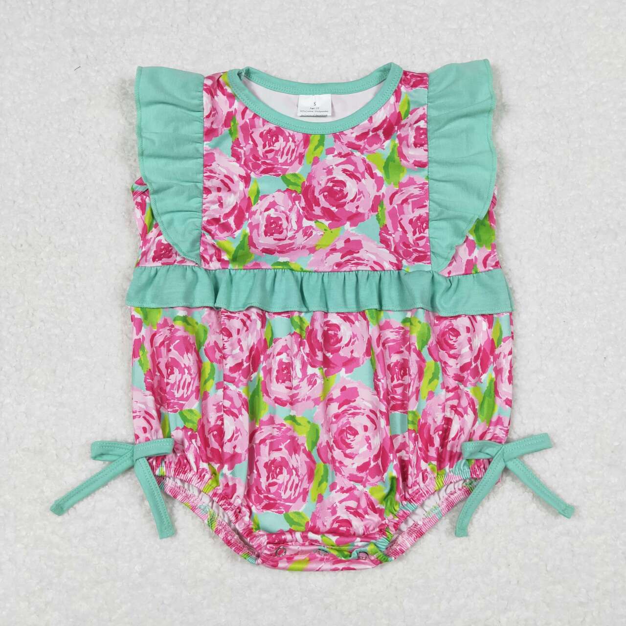 pink flowers print Baby Romper