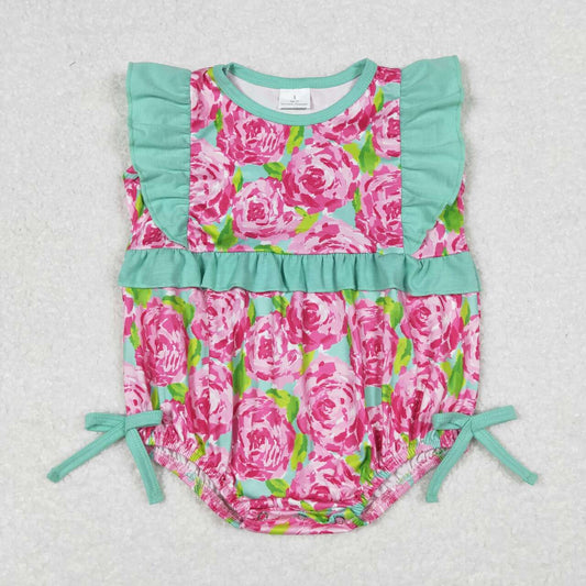 pink flowers print Baby Romper