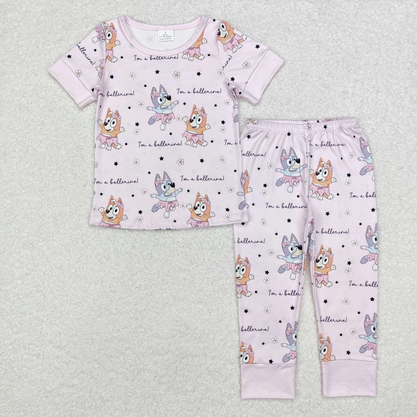 Pink flowers dog Girls Pajamas