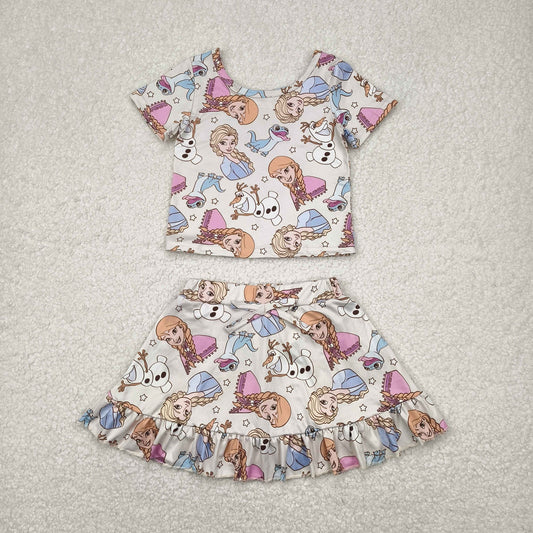 Cute cartoon short sleeve girls Dress
