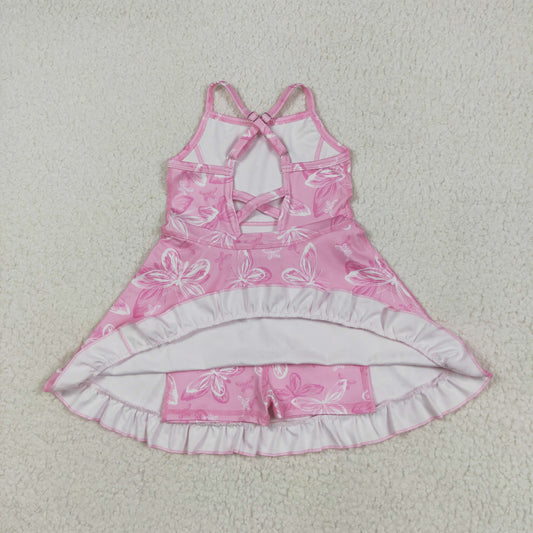 Athletic pink butterfly Girls Dress GSD2292