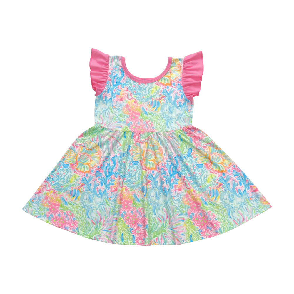 pink flower Girls Dress