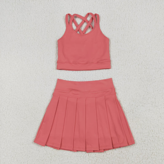 Coral yoga girl Sleeveless set GSD2436