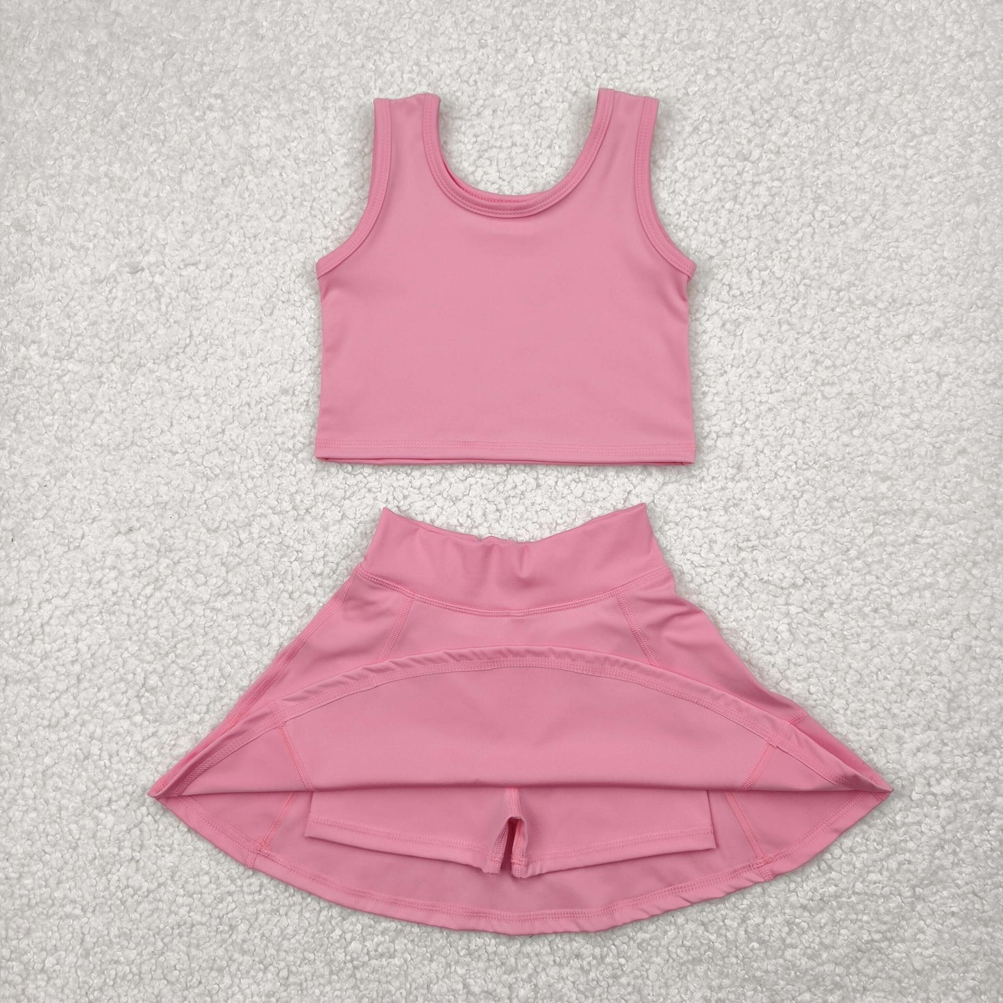 pink cartoon yoga sleeveless girl set