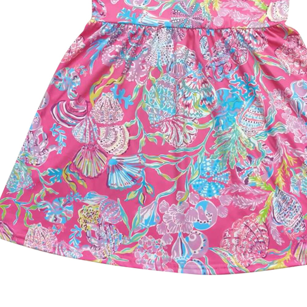 pink flower Short Sleeve Skirt
