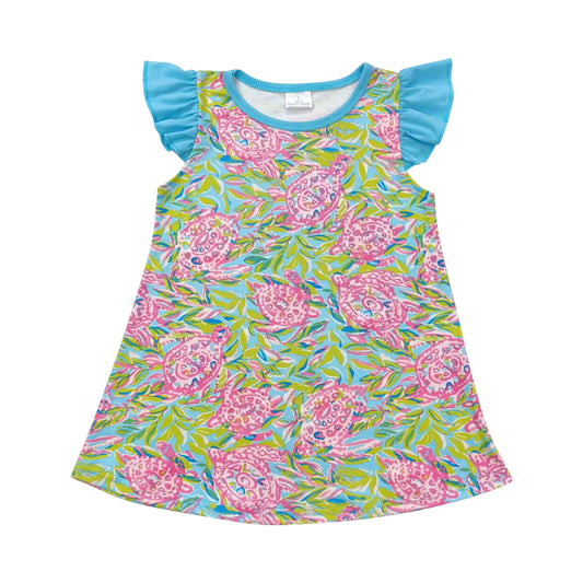 Green flowers Short Girls top