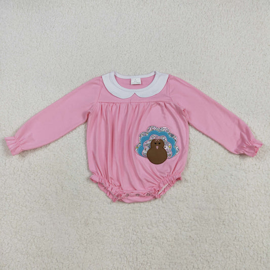 Pink turkey embroidery Baby Romper LR2262