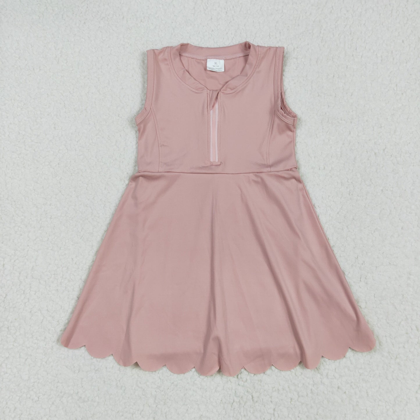 Pink ZIP-up sleeveless girl yoga set