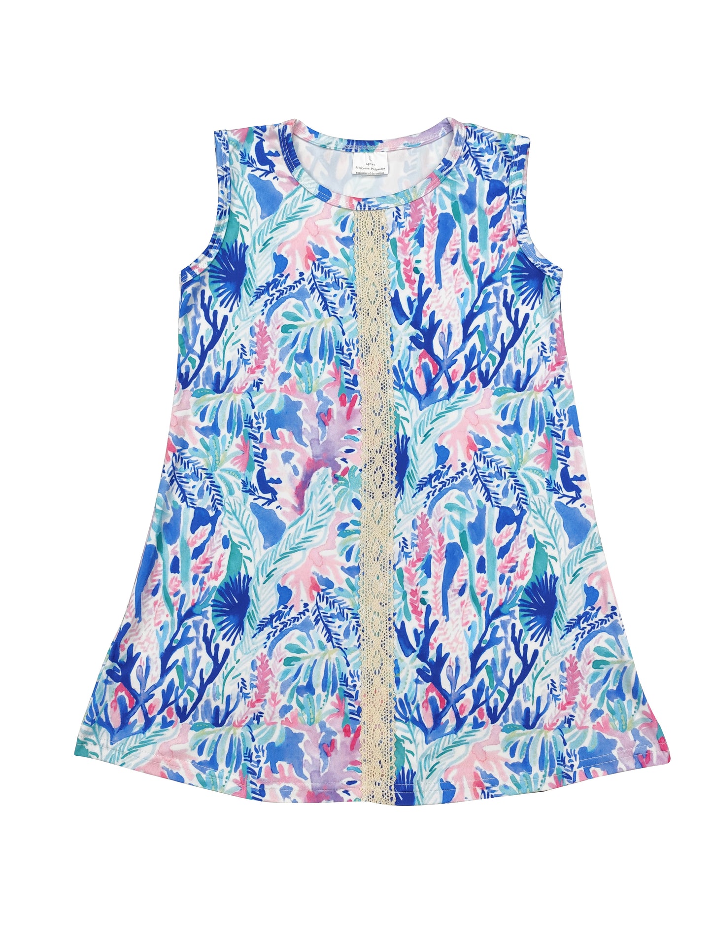 GSD0949 blue sleeveless Girls Dress (us warehouse)
