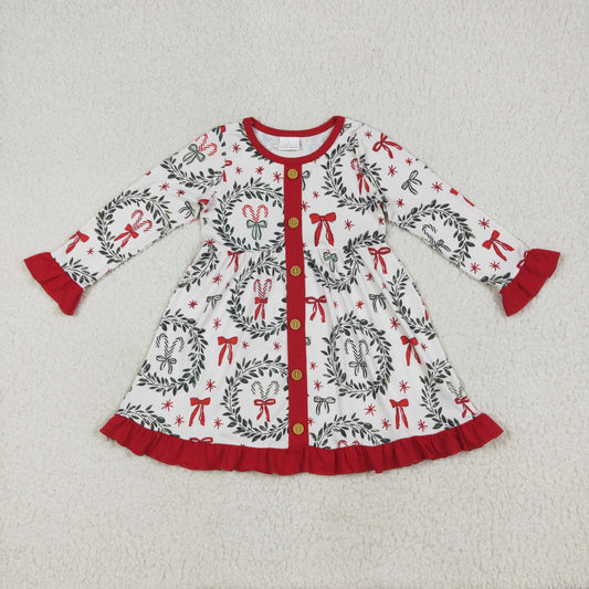 Christmas Bows print dressGLD1082