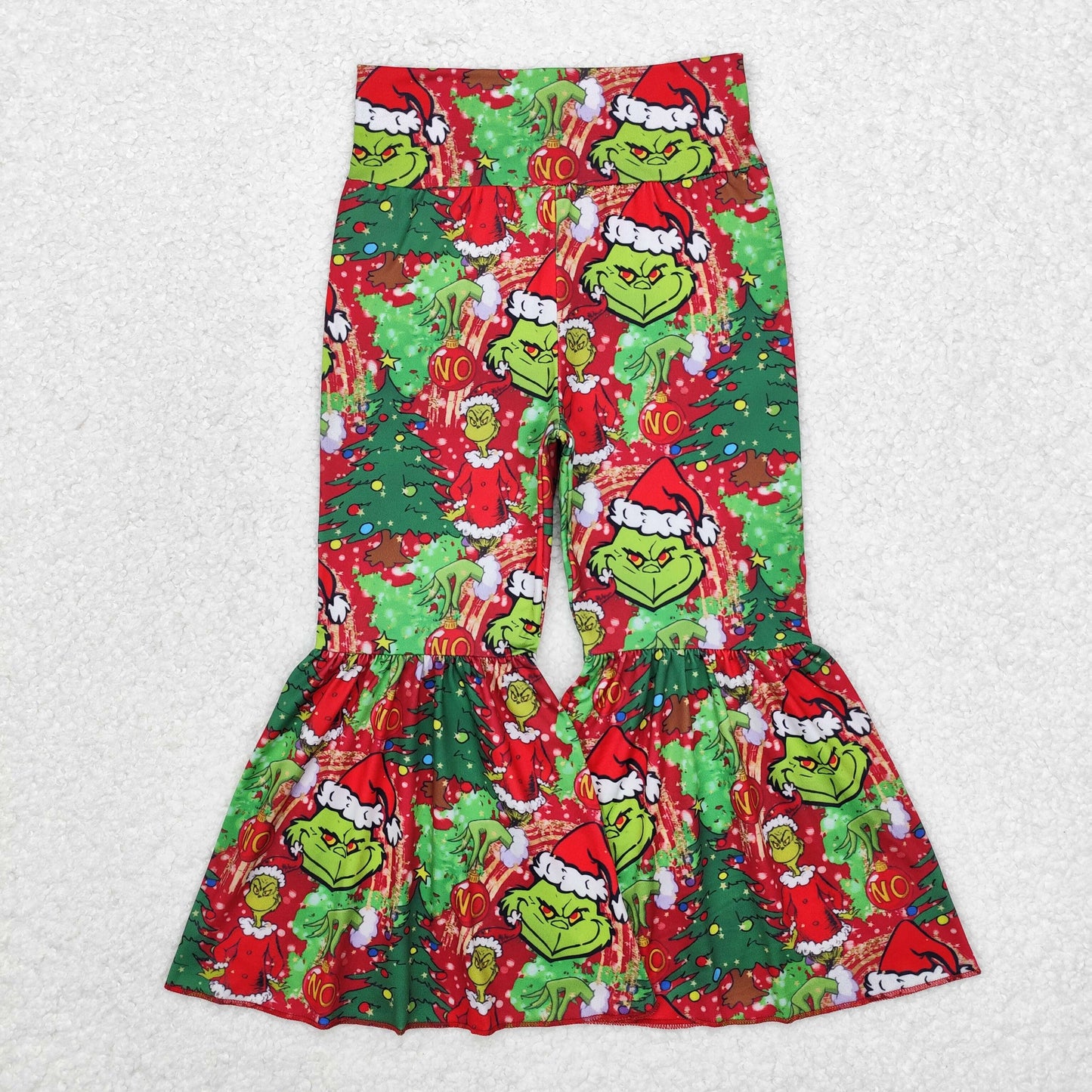Christmas Green Cartoon Bell Pants