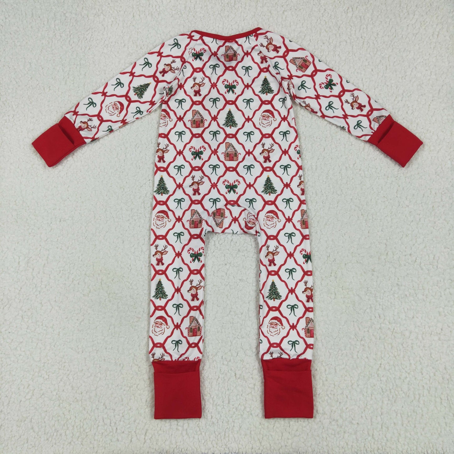 Christmas Santa bows Print Baby Romper LR2248