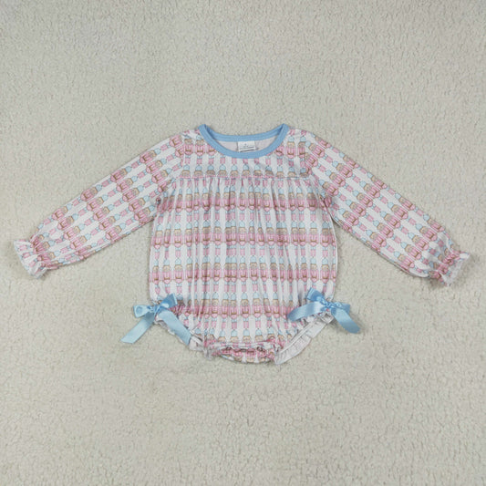 pink cartoon print Baby Romper LR2298