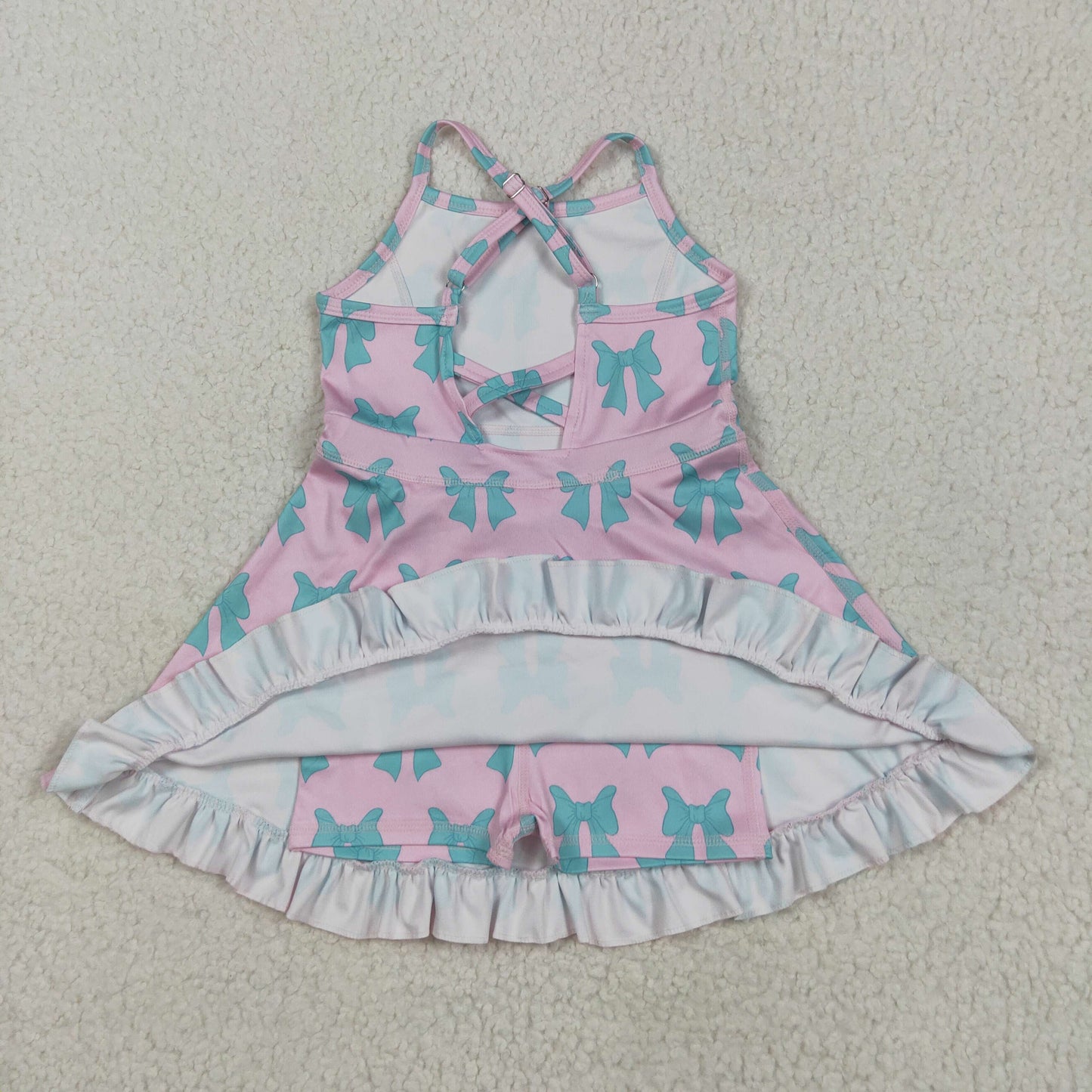 Athletic Green Bow Girls Dress GSD2293