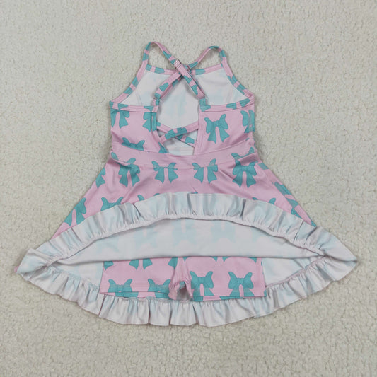 Athletic Green Bow Girls Dress GSD2293