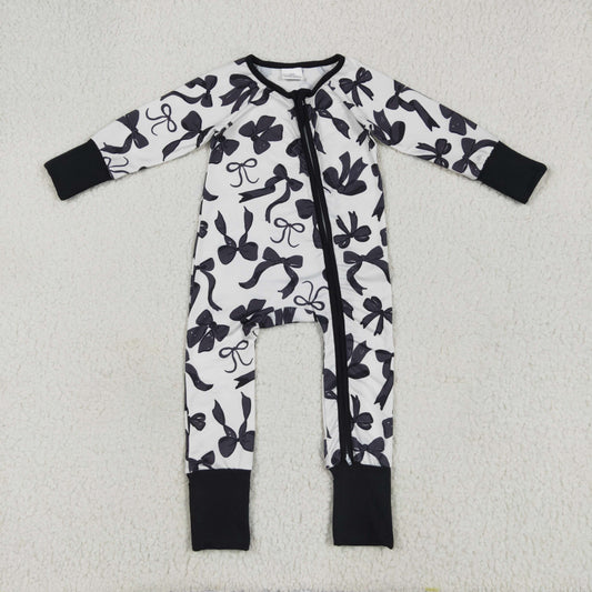black bows Print Baby Romper LR2253