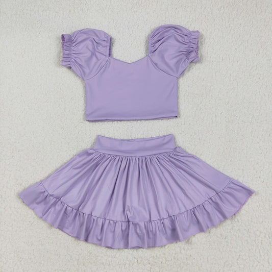 Purple yoga sleeveless girl set