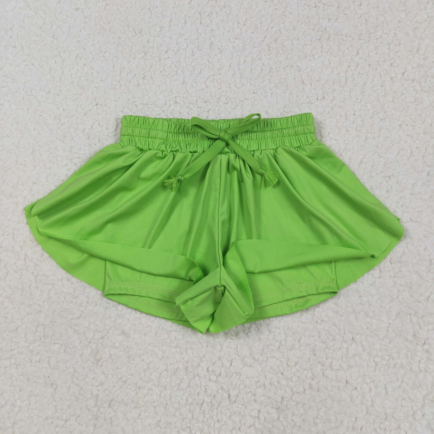 Grass green solid Kids yoga Short SS0548