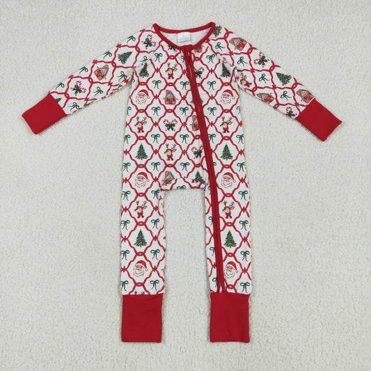 Christmas Santa bows Print Baby Romper LR2248
