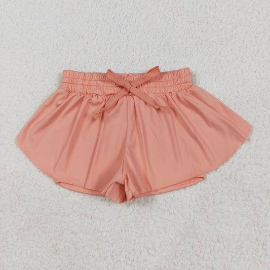 Orange solid Kids yoga Short SS0547