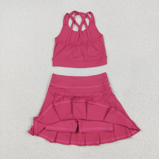 hot pink yoga girl Sleeveless set GSD2442