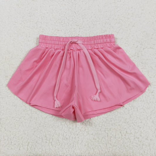 pink solid Kids yoga Short SS0546