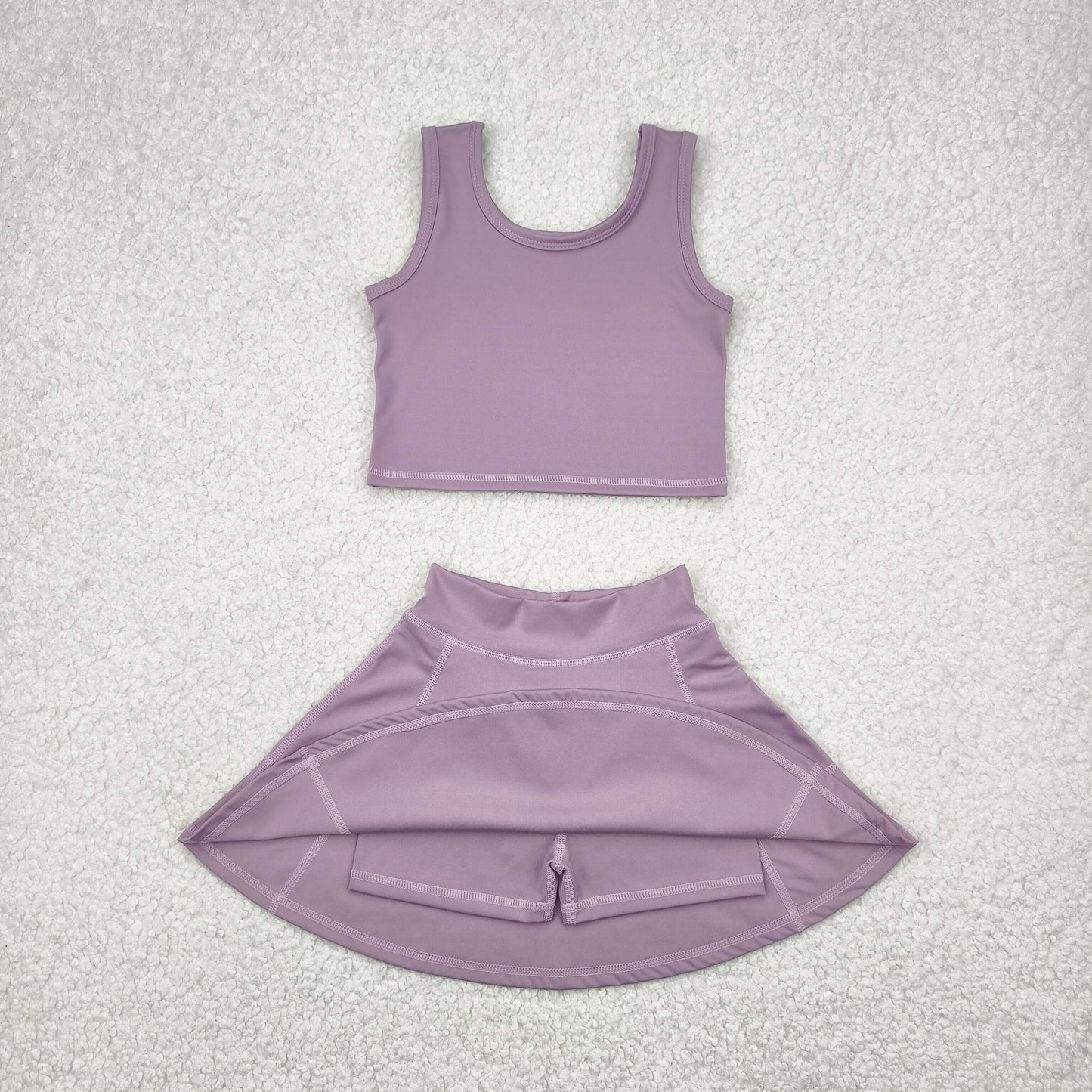 purple solid sleeveless girls Dress