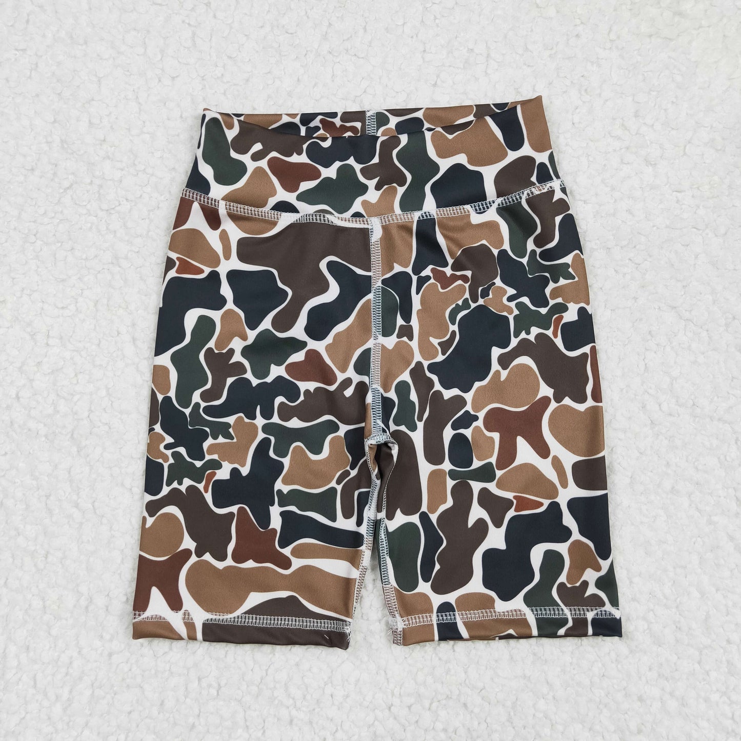 brown camo yoga Kids Bike Short