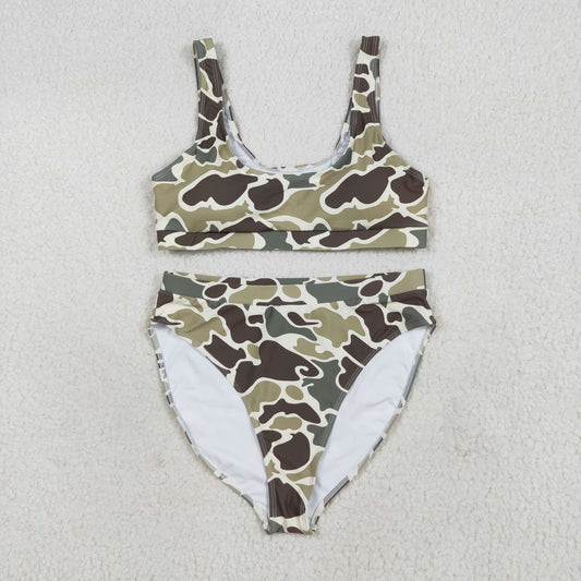 Green camo Swimsuit for women S0569