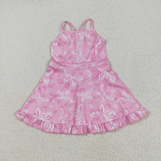Athletic pink butterfly Girls Dress GSD2292