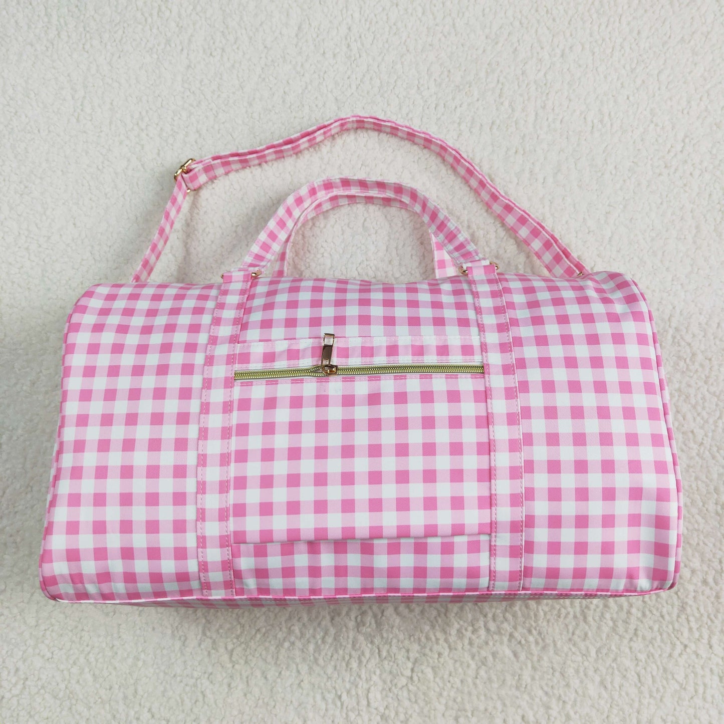 Pink plaid Lace Gym bag