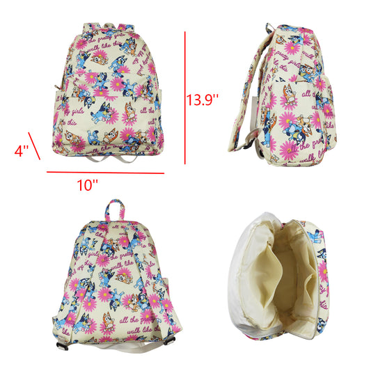 flower Cartoon dog Print BACKPACK