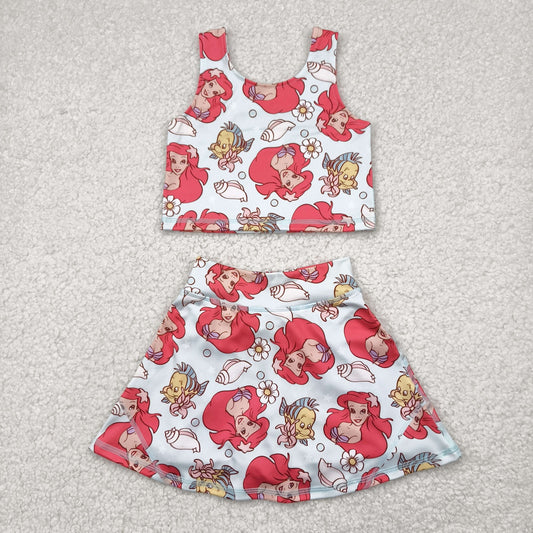 cartoon yoga sleeveless girl set