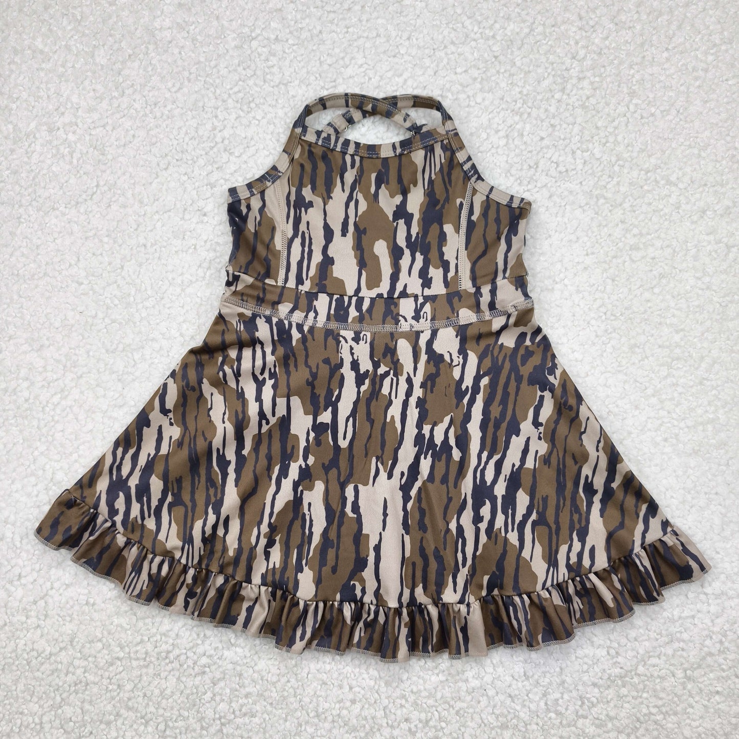 brown camo yoga sleeveless print girl set