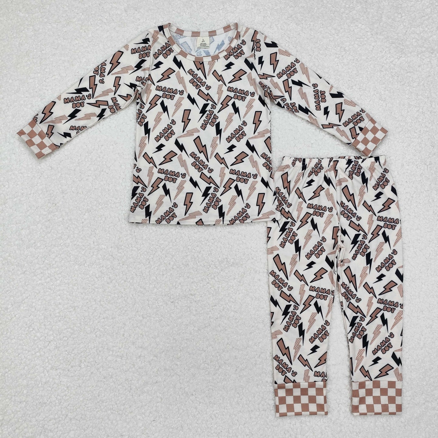 Mama’s boy Print Long Sleeve Pajamas ( material contains bamboo )