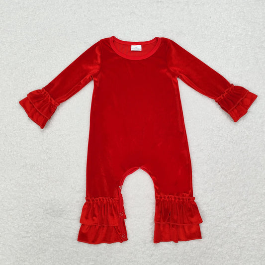 Red velvet print Baby romper