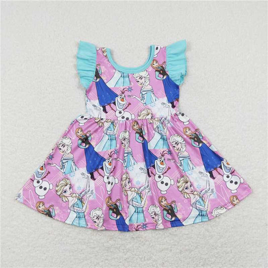 big skirt Blue Cartoon Ruffles dress