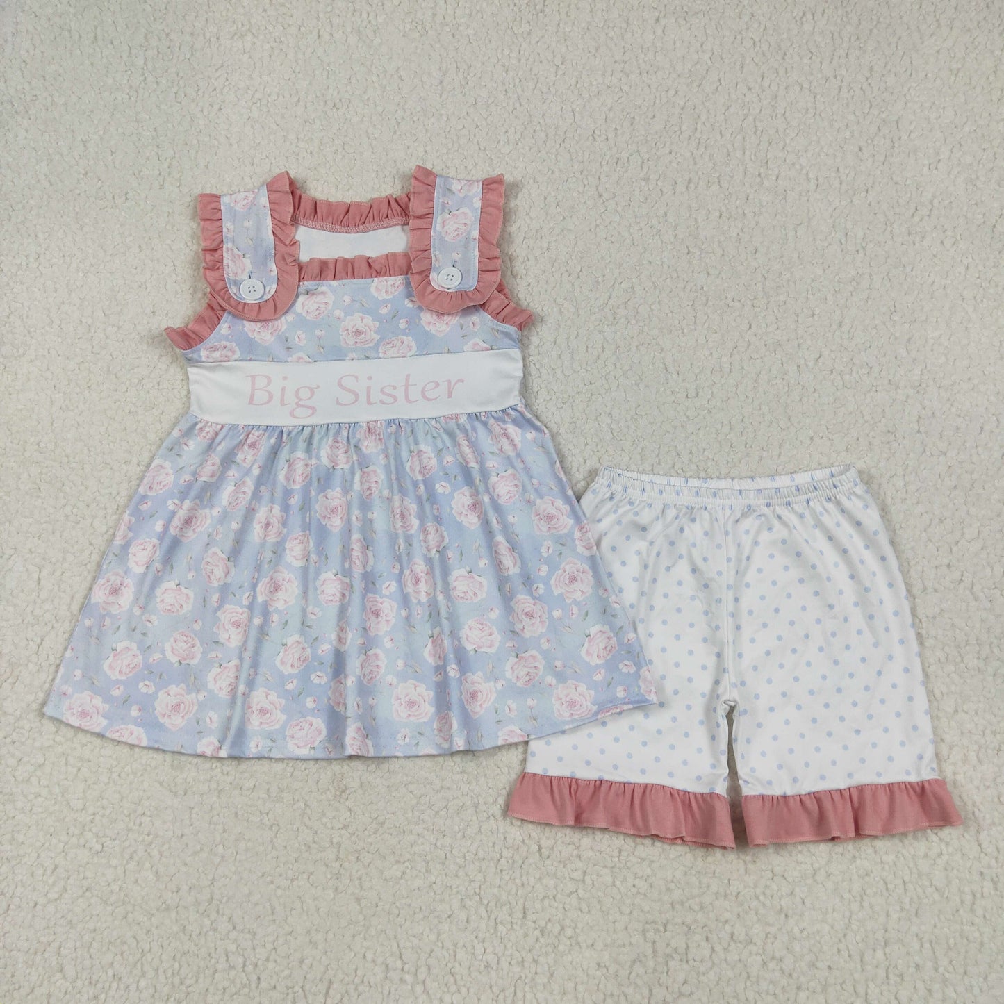big sister flowers bows Girls Suit Summer Set GSSO2350